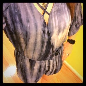 NWT navy and white romper